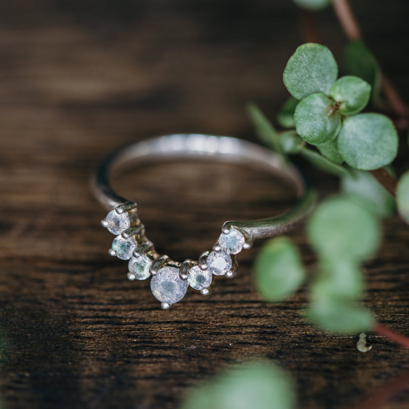 925 Sterling Zilveren stapelring Labradoriet